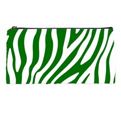 Dark Green Zebra Vibes Animal Print Pencil Case by ConteMonfrey