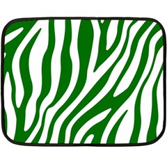 Dark Green Zebra Vibes Animal Print Two Sides Fleece Blanket (mini) by ConteMonfrey