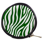 Dark green Zebra Vibes Animal Print Mini Makeup Bag Front