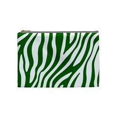 Dark Green Zebra Vibes Animal Print Cosmetic Bag (medium) by ConteMonfrey