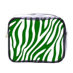 Dark Green Zebra Vibes Animal Print Mini Toiletries Bag (one Side) by ConteMonfrey