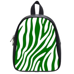 Dark Green Zebra Vibes Animal Print School Bag (small)