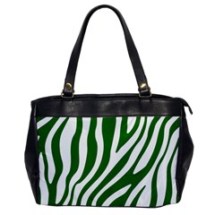 Dark Green Zebra Vibes Animal Print Oversize Office Handbag by ConteMonfrey