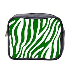 Dark Green Zebra Vibes Animal Print Mini Toiletries Bag (two Sides) by ConteMonfrey