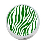 Dark green Zebra Vibes Animal Print 4-Port USB Hub (Two Sides) Front