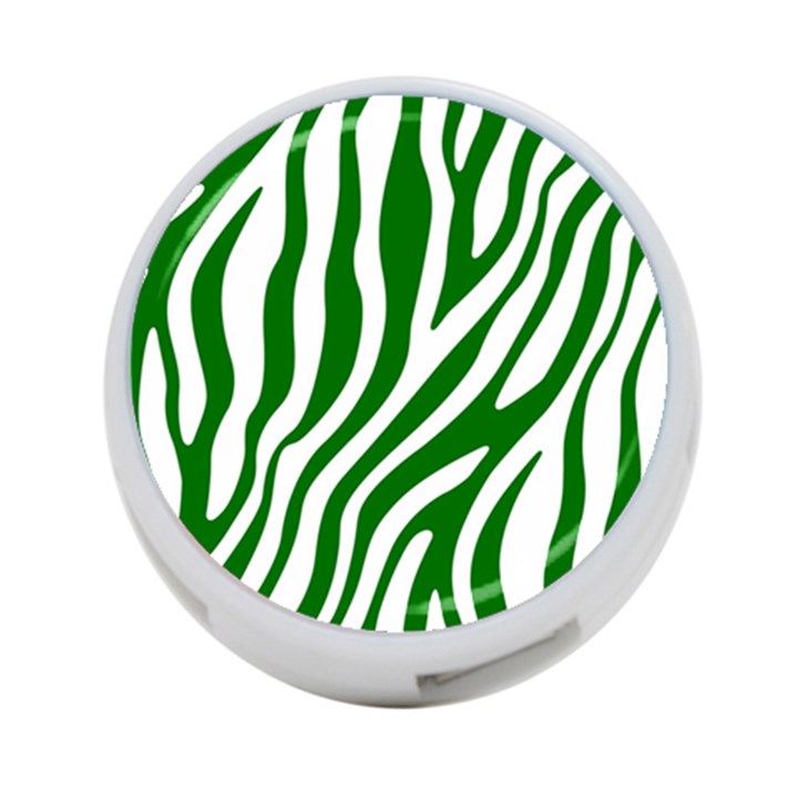 Dark green Zebra Vibes Animal Print 4-Port USB Hub (Two Sides)