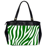 Dark green Zebra Vibes Animal Print Oversize Office Handbag (2 Sides) Back