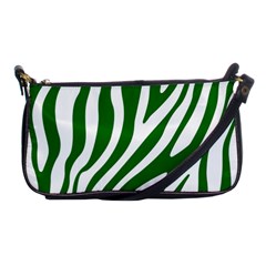 Dark Green Zebra Vibes Animal Print Shoulder Clutch Bag by ConteMonfrey