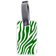 Dark Green Zebra Vibes Animal Print Luggage Tag (two Sides) by ConteMonfrey