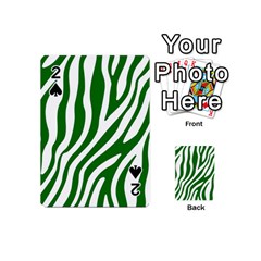 Dark Green Zebra Vibes Animal Print Playing Cards 54 Designs (mini) by ConteMonfrey