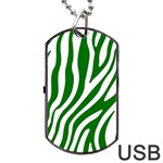 Dark green Zebra Vibes Animal Print Dog Tag USB Flash (Two Sides) Front