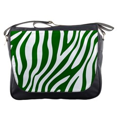 Dark Green Zebra Vibes Animal Print Messenger Bag by ConteMonfrey