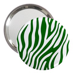 Dark Green Zebra Vibes Animal Print 3  Handbag Mirrors by ConteMonfrey