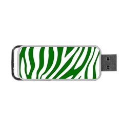 Dark Green Zebra Vibes Animal Print Portable Usb Flash (two Sides) by ConteMonfrey