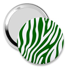 Dark Green Zebra Vibes Animal Print 3  Handbag Mirrors by ConteMonfrey