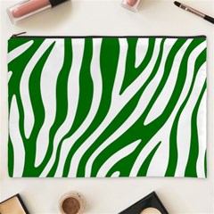 Dark Green Zebra Vibes Animal Print Cosmetic Bag (xxxl) by ConteMonfrey