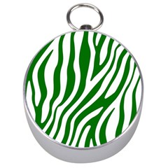 Dark Green Zebra Vibes Animal Print Silver Compasses by ConteMonfrey