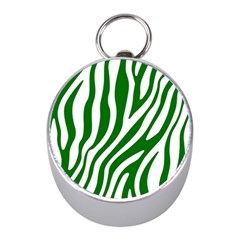 Dark Green Zebra Vibes Animal Print Mini Silver Compasses by ConteMonfrey