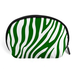 Dark Green Zebra Vibes Animal Print Accessory Pouch (large) by ConteMonfrey