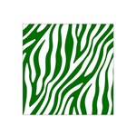 Dark green Zebra Vibes Animal Print Satin Bandana Scarf 22  x 22  Front