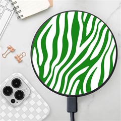 Dark Green Zebra Vibes Animal Print Wireless Fast Charger(black) by ConteMonfrey