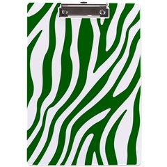 Dark Green Zebra Vibes Animal Print A4 Acrylic Clipboard by ConteMonfrey