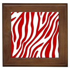 Red Zebra Vibes Animal Print  Framed Tile by ConteMonfrey