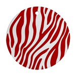 Red Zebra Vibes Animal Print  Ornament (Round) Front