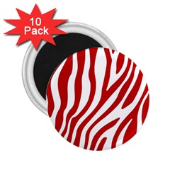 Red Zebra Vibes Animal Print  2 25  Magnets (10 Pack)  by ConteMonfrey