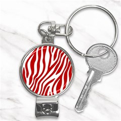 Red Zebra Vibes Animal Print  Nail Clippers Key Chain by ConteMonfrey