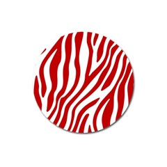 Red Zebra Vibes Animal Print  Magnet 3  (round) by ConteMonfrey