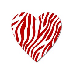 Red Zebra Vibes Animal Print  Heart Magnet by ConteMonfrey