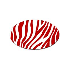 Red Zebra Vibes Animal Print  Sticker Oval (10 Pack) by ConteMonfrey