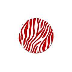 Red Zebra Vibes Animal Print  Golf Ball Marker by ConteMonfrey