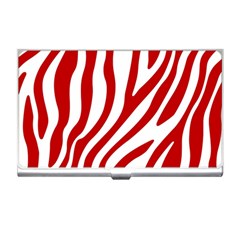 Red Zebra Vibes Animal Print  Business Card Holder by ConteMonfrey