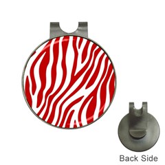 Red Zebra Vibes Animal Print  Hat Clips With Golf Markers by ConteMonfrey