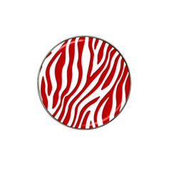 Red Zebra Vibes Animal Print  Hat Clip Ball Marker (4 Pack) by ConteMonfrey