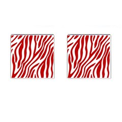 Red Zebra Vibes Animal Print  Cufflinks (square) by ConteMonfrey