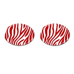 Red Zebra Vibes Animal Print  Cufflinks (oval) by ConteMonfrey