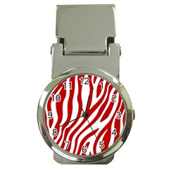 Red Zebra Vibes Animal Print  Money Clip Watches by ConteMonfrey