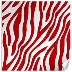 Red Zebra Vibes Animal Print  Canvas 16  X 16  by ConteMonfrey