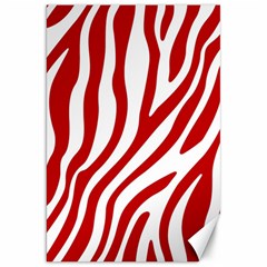 Red Zebra Vibes Animal Print  Canvas 20  X 30  by ConteMonfrey