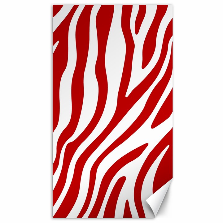 Red Zebra Vibes Animal Print  Canvas 40  x 72 