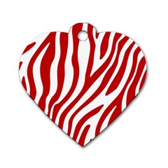 Red Zebra Vibes Animal Print  Dog Tag Heart (one Side) by ConteMonfrey