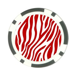 Red Zebra Vibes Animal Print  Poker Chip Card Guard by ConteMonfrey