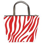 Red Zebra Vibes Animal Print  Bucket Bag Back