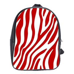 Red Zebra Vibes Animal Print  School Bag (large) by ConteMonfrey