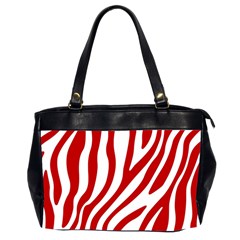 Red Zebra Vibes Animal Print  Oversize Office Handbag (2 Sides) by ConteMonfrey