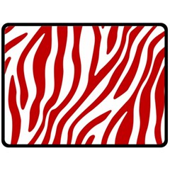 Red Zebra Vibes Animal Print  Fleece Blanket (large) by ConteMonfrey