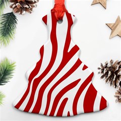 Red Zebra Vibes Animal Print  Ornament (christmas Tree)  by ConteMonfrey